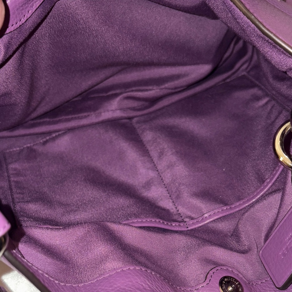 Coach Lexy Purple Leather Hobo Bag - Picture 11 of 11